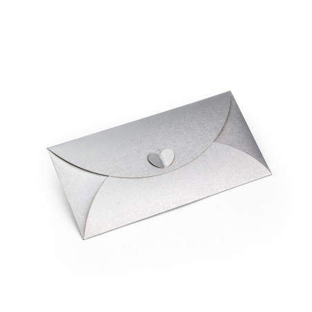 Sølvkonvolut med hjerte-lås | 220x110 mm | Superbox