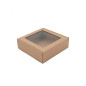 Lille brun emballageæske med vindue | 185x195x60 mm | Superbox