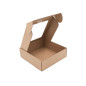 Lille brun emballageæske med vindue | 185x195x60 mm | Superbox