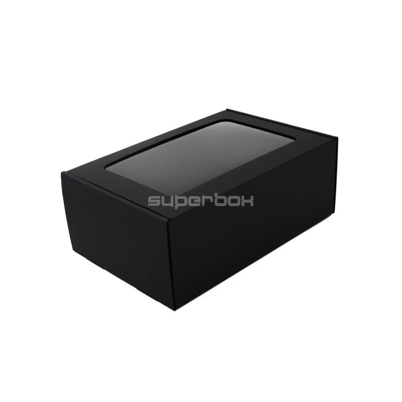 Sort A5 gaveæske med vindue | 220x150x85 mm | Superbox