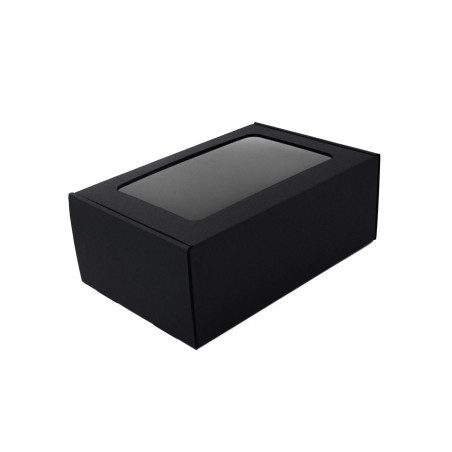 Sort A5 gaveæske med vindue | 220x150x85 mm | Superbox