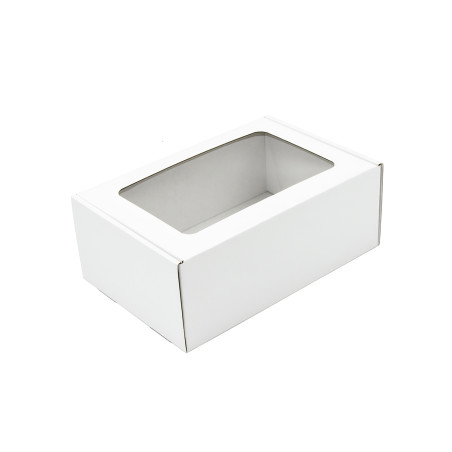 Hvid A5-æske med vindue | 220x150x85 mm | Superbox