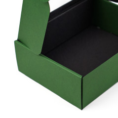 Grøn A5 format gaveæske med vindue | 210x160x70 mm | Superbox