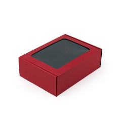 Rød A5 format gaveæske med vindue | 210x160x70 mm | Superbox