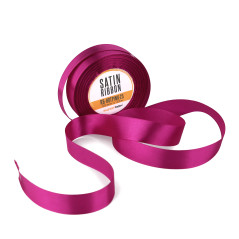 Kraftigt hot pink satinbånd, 25 mm bredt