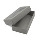 Grå æske med PVC-vindue til macarons | 200x110x50 mm | Superbox