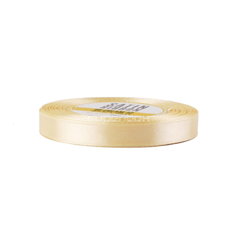 Elegant cremefarvet satinbånd | 12 mm x 32 m | Superbox