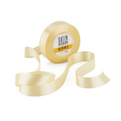Chic cremefarvet satinbånd, 25 mm bredt