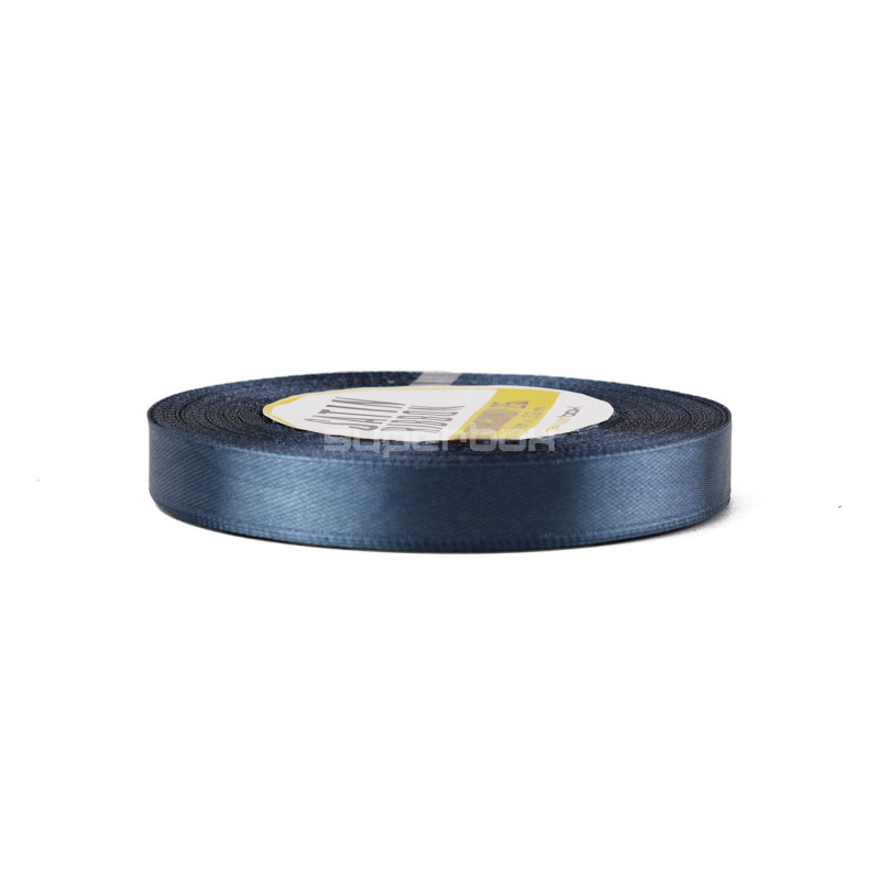 Forfinet navyblåt satinbånd | 12 mm x 32 m | Superbox