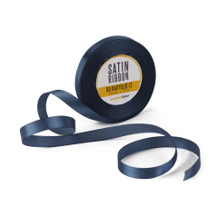 Raffineret marineblåt satinbånd, 12 mm bredt