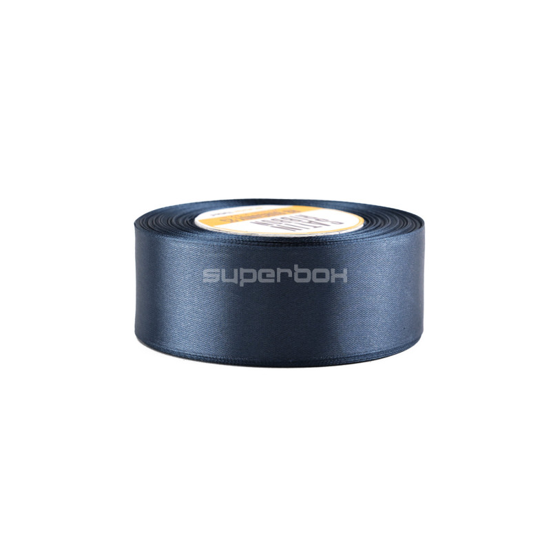Forfinet navyblåt satinbånd | 38 mm x 32 m | Superbox