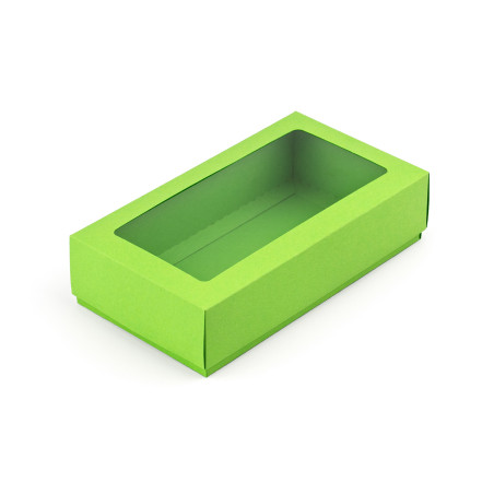 Pastelgrøn gaveæske med vindue | 200x110x50 mm | Superbox
