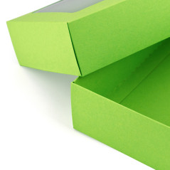 Pastelgrøn gaveæske med vindue | 200x110x50 mm | Superbox