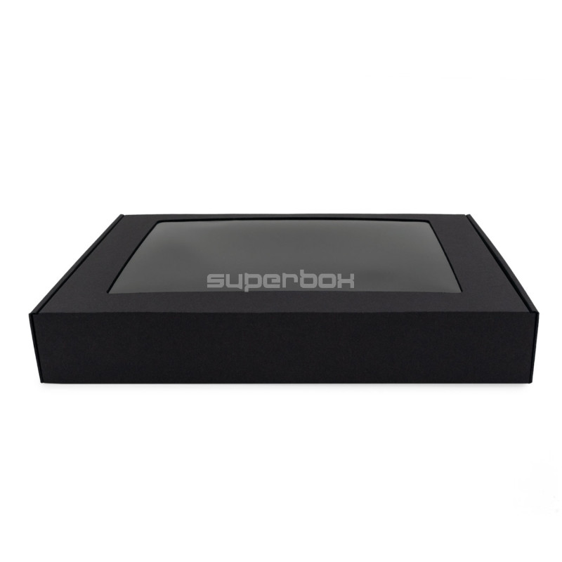 Black Gift Box with Transparent Window for Towels or Other Textile