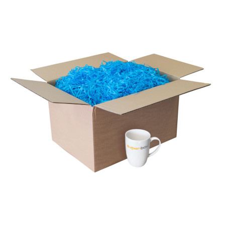 Himmelblåt strimlet papir, 1 kg