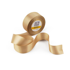 Bredt guldfarvet satinbånd, 38 mm bredt