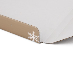 Dæmpet guld konvolut med snefnug | 155x155x10 mm | Superbox