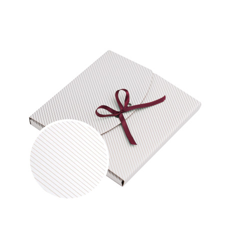 Lille hvid konvolut med gyldne linjer | 155x155x10 mm | Superbox