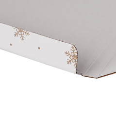 Hvid lille konvolut med gyldne snefnug | 155x155x10 mm | Superbox