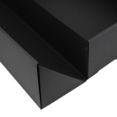 Sort dobbeltlåge-boks med bånd, 340x190x85 mm