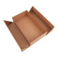 Double Door Brown Gift Box with Integrated Satin Ribbon, 340x190x85 mm