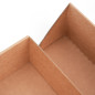 Double Door Brown Gift Box with Integrated Satin Ribbon, 340x190x85 mm