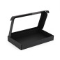 Sort lav gaveæske med PVC-vindue | 300x180x40 mm | Superbox