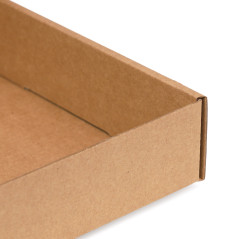 Brun lav gaveæske med vindue | 300x180x40 mm | Superbox