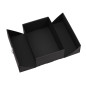 A5 format black double door box with gold ribbon, 220x150x85 mm