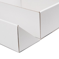A5-format hvid dobbeltlåge-boks med bånd, 220x150x85 mm