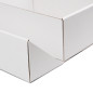 A5-format hvid dobbeltlåge-boks med mørkegrønt bånd, 220x150x85 mm