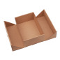 A5 format brown double door box with dark brown ribbon, 220x150x85 mm