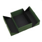 A5 format green double door box with gold ribbon, 220x150x85 mm
