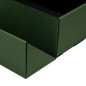 A5-format grøn dobbeltlåge-boks med gyldent bånd, 220x150x85 mm