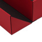 A5 format red double door box with silver ribbon, 220x150x85 mm