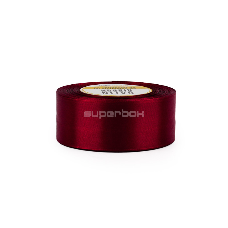 Bourgogne satinbånd – blankt, 38 mm bredt, 32 m rulle