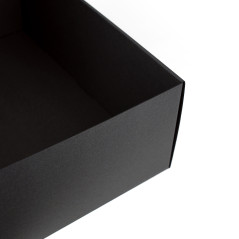 Hurtigt lukkende meget stor sort gaveæske, 300x400x150 mm