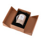 A5 format brown double door box with dark brown ribbon, 220x150x85 mm