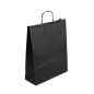 Stor sort papirpose med snoede papirhåndtag, 320 x 120 x 400 mm