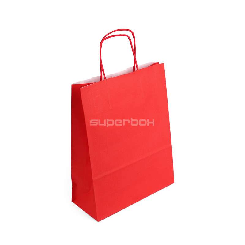 Red paper bag with twist paper handles, 250x110x320 mm Red paper bag with twist paper handles, 250x110x320 mm