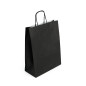 Sort papirpose med snoede papirhåndtag, 250x110x320 mm