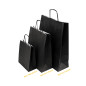 Sort papirpose med snoede papirhåndtag, 250x110x320 mm