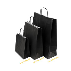 Paper Bag Black with Twisted Paper Handles, Small