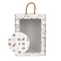 White suitcase style gift box with winter patterns and window, 240x350x90 mm