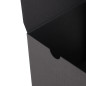 Black cube-shaped gift box with a clear PVC window, 120×120×120 mm