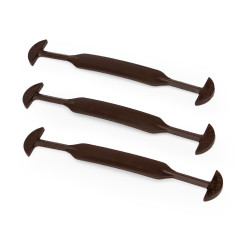 Brown plastic handles for gift boxes, 155x25x3.5 mm