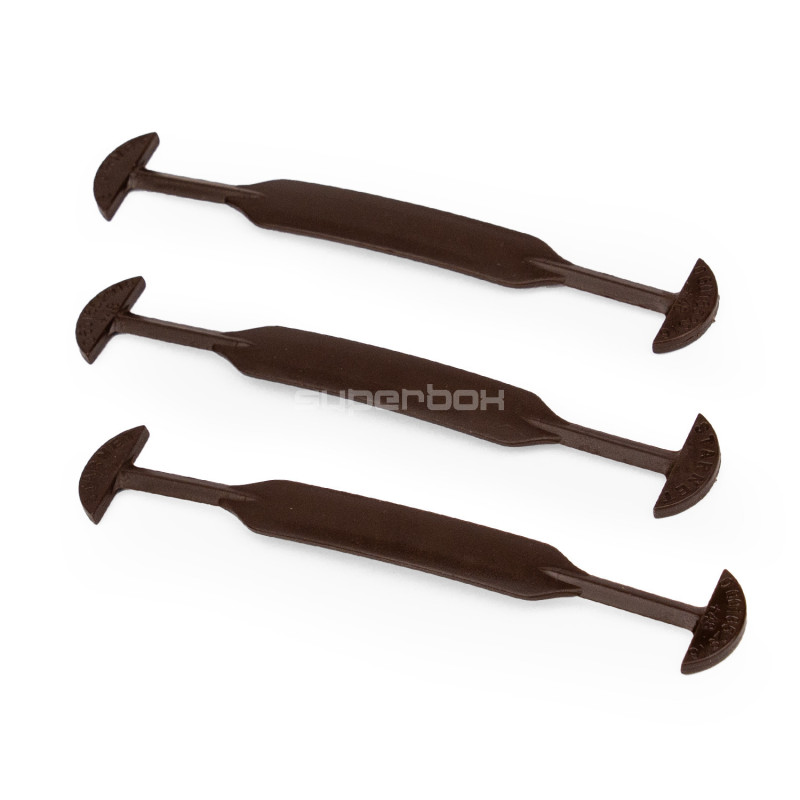 Brune plastikhåndtag til gaveæsker, 155x25x3.5 mm Brune plastikhåndtag til gaveæsker, 155x25x3.5 mm