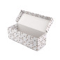 Flip lid horizontal white gift box with winter patterns, 335x115x115 mm