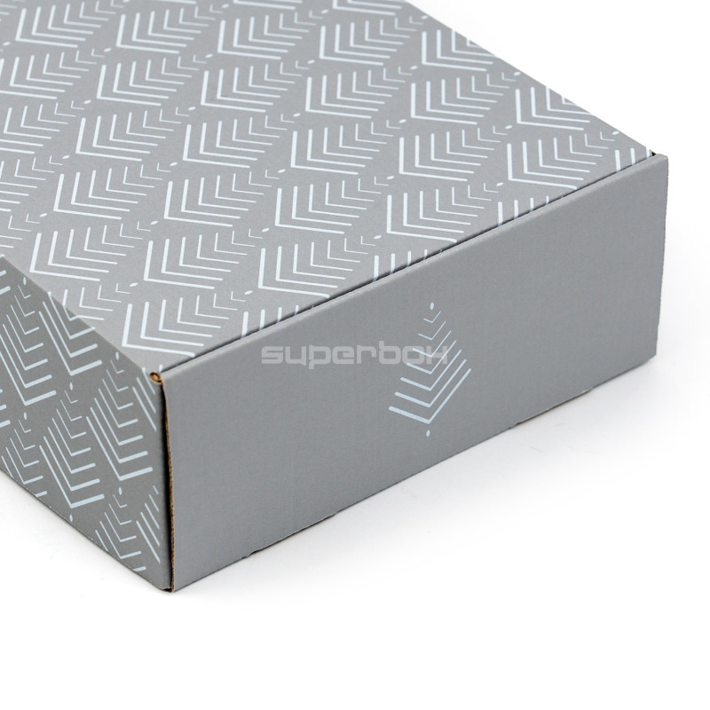 Grey A4 Box with Christmas Trees Pattern