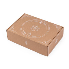 Brown A4 Box with Minimalist Winter Ornaments, 305x215x85 mm